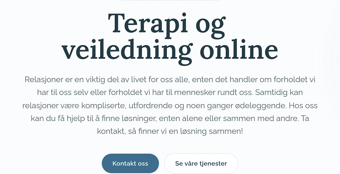 Connecta forside etter redesign: lys hero med tydelig overskrift og trygghetskort.